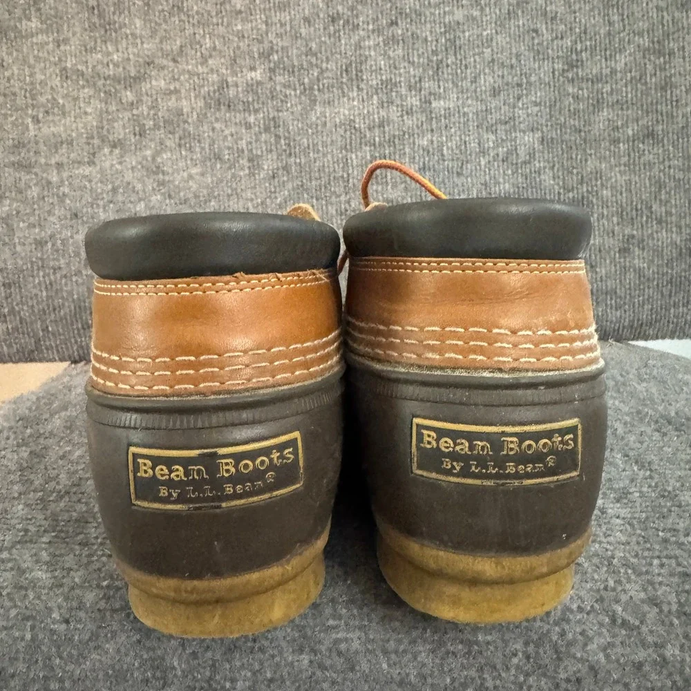 LL Bean Boots Mens 12 M Gumshoe Low Duck Boots Tan Brown Waterproof Made in USA